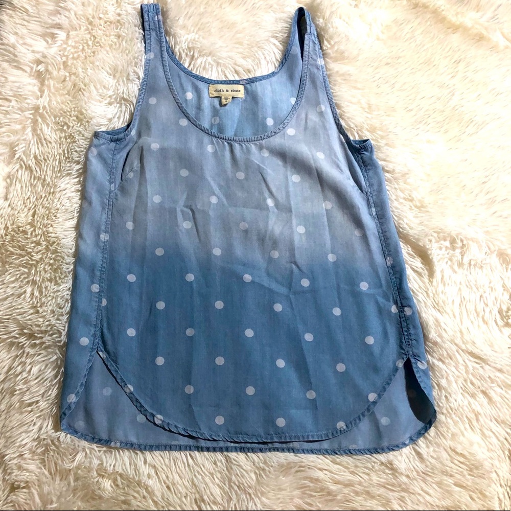 Cloth & Stone Denim Polka Dot Tank Topx Size: Small EUC!!!